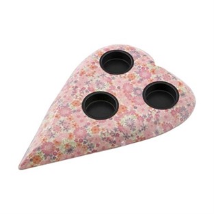 Vitale Şiva Çiçek Desenli Pembe T-light 19x4 cm AK.FQ0008-P