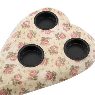 Vitale Şiva Çiçek Desenli Krem T-light 19x4 cm AK.FQ0008