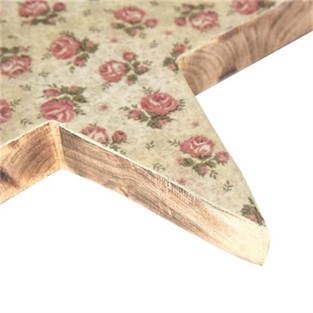 Vitale Şiva Çiçek Desenli Dekoratif Yıldız Krem 25x4 cm AK.FQ0017-K