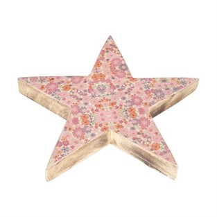 Vitale Şiva Çiçek Desenli Dekoratif Yıldız Pembe 25x4 cm AK.FQ0017
