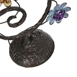 Vitale Saga Çiçekli Metal Mumluk 11x40 cm AK.GA0022