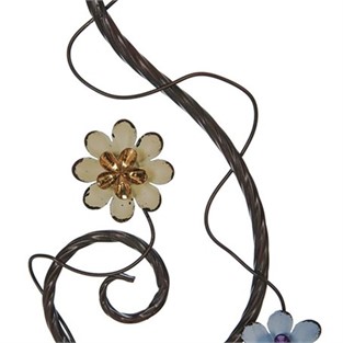 Vitale Saga Çiçekli Metal Mumluk 11x40 cm AK.GA0022