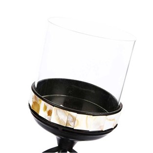 Vitale Lux Dekoratif Sedefli Ayaklı Mumluk 12x35 cm AK.GB0012