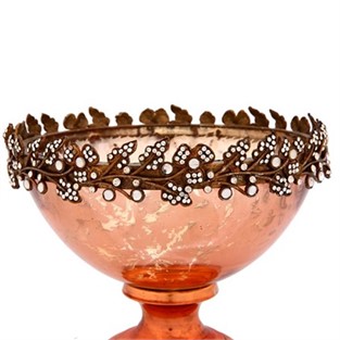 Vitale Melany Bakır Cam Kase 19x14 cm AK.HA0013