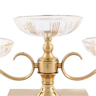 Vitale Zerah Gold 3Lü Mumluk 17x22 cm AK.HO0014