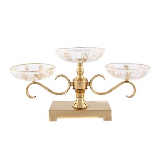 Vitale Zerah Gold 3Lü Mumluk 17x22 cm AK.HO0014