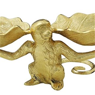 Vitale Maymun Gold Metal Kase 30x15 cm AK.HY0002