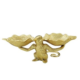 Vitale Maymun Gold Metal Kase 30x15 cm AK.HY0002