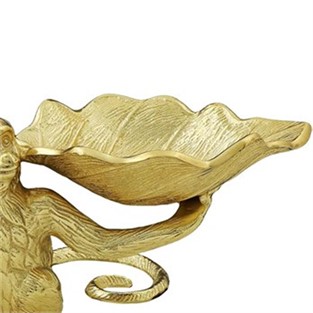 Vitale Maymun Gold Metal Kase 30x15 cm AK.HY0002