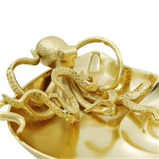 Vitale Ahtapot Gold Metal Kase 40x30 cm AK.HY0008