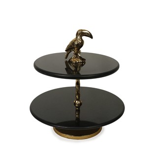 Vitale Granit Metal Kuşlu Katlı Servis Standı AK.JA0235