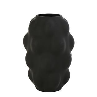 Vitale Siyah Kabarcık Cam Vazo 2 18,5*18,5*28 Cm AK.JK0032