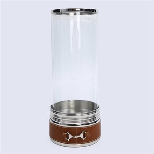 Vitale Cam Metal Tokalı Mumluk 19*19*47 cm