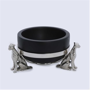 Vitale Metal Ahşap Leopar Meyvelik 19*19*10 cm