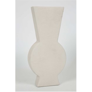 Vitale Lidya Krem Geometrik Uzun Vazo 18.5*6.5*38 cm AK.KK0025