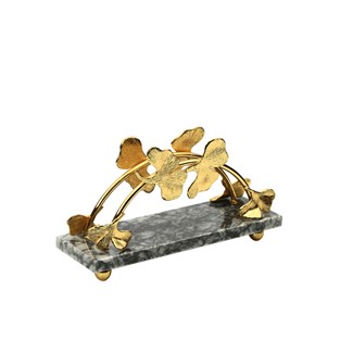 Vitale Gold Yapraklı Mermer Peçetelik 7*20*10 Cm AK.KKD0107