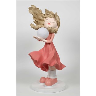 Vitale Pembe Rüzgarlı Kız Gece Lambası 34x80 cm AK.KZ0068