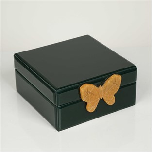 Vitale Koyu Yeşil Cam Takı Kutusu 17*17*8 Cm AK.P230.355425