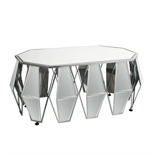 Vitale Geo Aynalı Orta Sehpa Silver 120 cm AK.WLT0464