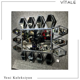 Vitale Gümüş Parçalı Duvar Aynası 120 cm