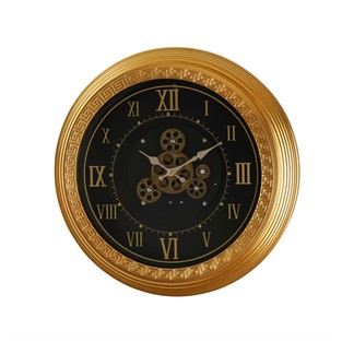 Vitale Varak Çarklı Duvar Saati Gold Siyah 55 cm AK.WLT1000