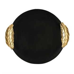 Vitale Siyah Gold Dekoratif Tepsi 42*48*3 cm