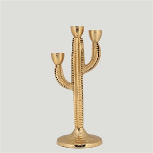 Vitale Gold Metal Kaktüs Şamdan 13*13*34 cm
