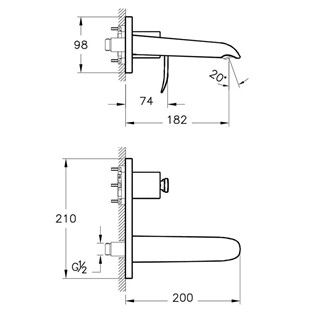 Artema T4 Ankastre Lavabo Bataryası A42236