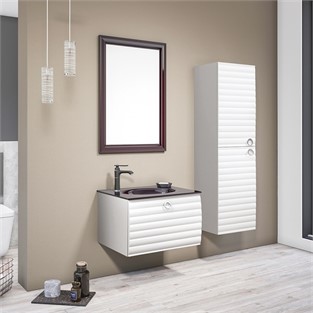 ORKA Anzer Banyo Dolabı Takımı Parlak Beyaz 60 cm ORKA5000018