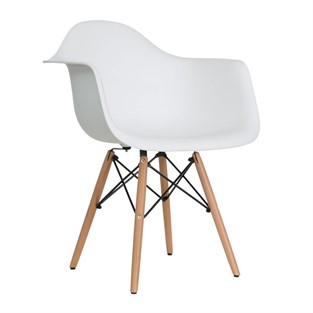 Vitale Aqua Kollu Ahşap Ayaklı Sandalye Beyaz MS.OW-111A-WHT