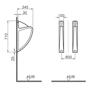 Arkitekta Pisuvar Ara Bölme Beyaz 6902L003-0155