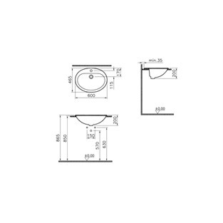 VitrA Arkitekt Tezgah Üstü Lavabo 60 cm 6030B003-0001