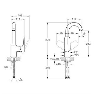 Artema X-Line Döner Lavabo Bataryası A42402