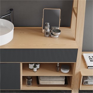 ORKA Aura Banyo Dolabı Takımı Meşe 250 cm ORKA5000030