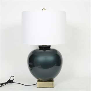 Vitale Antik Pirinç Cam Abajur 40.5*40.5*67 cm