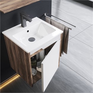 ORKA Brick Banyo Dolabı Takımı Tesbih Ceviz 45 cm ORKA5000097