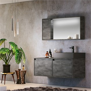 ORKA Canada Banyo Dolabı Takımı Irony Antrasit 120 cm ORKA5000130