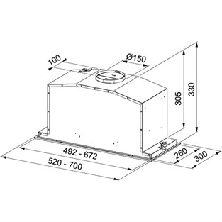 Franke Box Plus Glass FBI 737 XS/BK Siyah Gömme Davlumbaz 305.0528.842 F305.0528.842