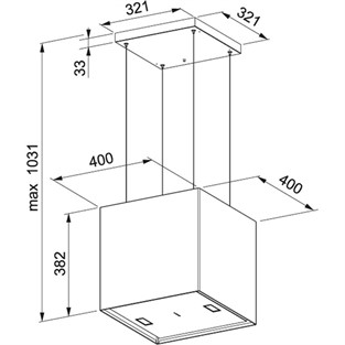 Franke Mercury FME 407 BK Siyah Ada Tipi Davlumbaz 110.0260.619 F110.0260.619