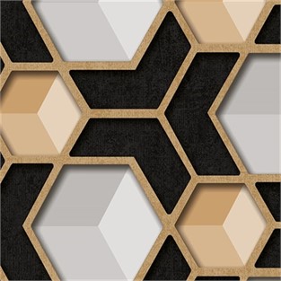 Duka Gold Desenli Siyah Duvar Kağıdı DK.19385-2 (10 m2 )