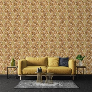 Duka Gold Yaprak Motifli Duvar Kağıdı DK.20196-4 (10 m2 )