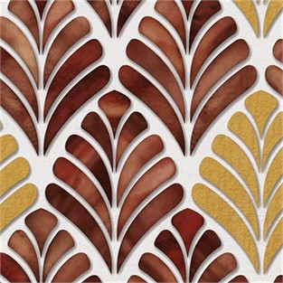 Duka Bordo Yaprak Desenli Duvar Kağıdı DK.20196-5 (10 m2 )