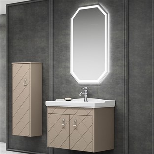 ORKA Dream Banyo Dolabı Takımı Parlak Cappucino 85 cm ORKA5000215
