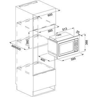 Franke Microwave FMW 250 GL G XS Paslanmaz Çelik Ankastre Mikrodalga 131.0361.521 F131.0361.521