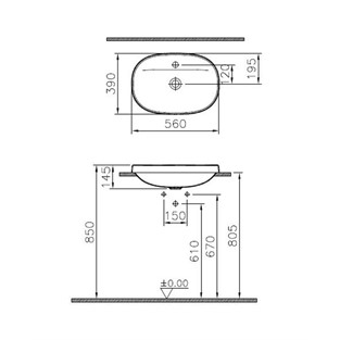 VitrA Frame Lavabo 56 cm 5695B403-0041