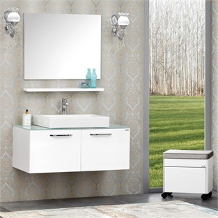 ORKA Heybeli Banyo Dolabı Takımı Beyaz 100 cm ORKA5000484