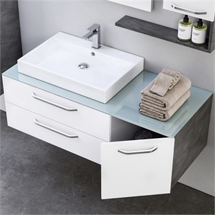 ORKA Heybeli Banyo Dolabı Takımı Beyaz 100 cm ORKA5000484