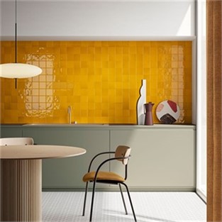 VitrA 10x10 Retromix Fon Amber Sarı Parlak Duvar Karosu K94842380001VTE0