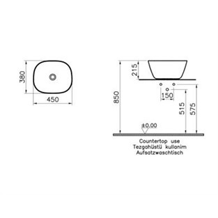 VitrA Plural Kare Çanak Lavabo 45 cm 7811B403-0016