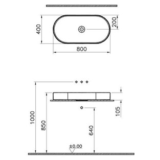 VitrA Memoria Oval Çanak Lavabo 80 cm M58000002000